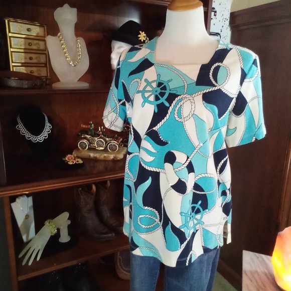 Alfred Dunner Tops - Alfred Dunner Cruise Wear / Nautical Top, Sz M,